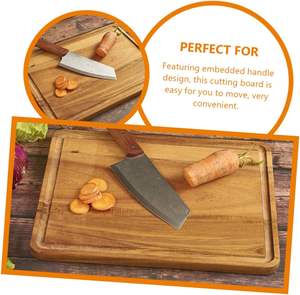 ขายส่งเขียงไม้เนื้อแข็งอะคาเซียคุณภาพพรีเมียม สลักลายตามสั่ง 3 ขนาด  ขนาดใหญ่พิเศษ ชุดเขียงไม้ - Product Image 2