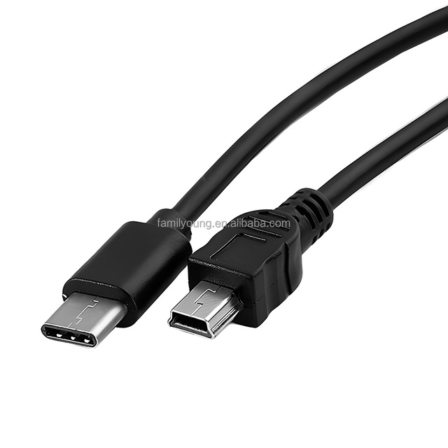 USB C to Mini USB Cable Type C Male to Mini USB Male 5Pin Converter Adapter Charge Data Sync Cable 30CM for Camera Phone Laptop