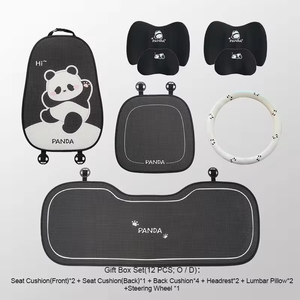 Coprisedili <span class=keywords><strong>per</strong></span> Auto con Simpatico Disegno di <span class=keywords><strong>Panda</strong></span>, Set Completo in Poliestere Ecologico e Lino <span class=keywords><strong>per</strong></span> Tutte le Stagioni - Product Image 2