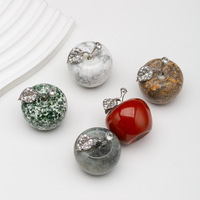 Groothandel Natuurlijke Kristal Ruwe Steen appel Kristal Creatief Cadeau Ornament Kerstavond Cadeau Ping'an Fruit