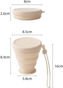 Gobelet en silicone sans BPA de 200 ml, logo personnalisé, tasse à café pliable portable, tasse à eau pliable de dessin animé, pour le sport, les voyages en plein air - Product Image 2
