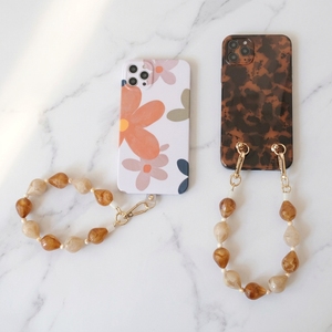 Dragonne de téléphone universelle en acrylique avec perles goutte d'eau, bracelet de poignet tendance et longue chaîne de sac bandoulière pour femmes et jeunes filles - Product Image 1