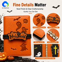 Carnet à thème Halloween en cuir avec motif fantôme mignon, design élégant, papier offset, impression numérique, livre pour enfants OEM