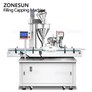 เครื่องบรรจุผงแบบอัตโนมัติ ZONESUN ZS-AFC51 แบบโมโนบล็อก พร้อมระบบโรตารี่เซอร์โว สำหรับบรรจุชาเขียว นม โกโก้ และเครื่องปรุงรสในขวด พร้อมฝาปิด - Product Image 5