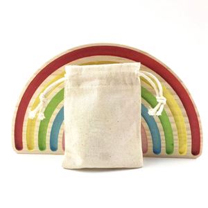 Customizable Logo Organic Cotton Drawstring <b>Bags</b> for Coffee <b>Beans</b> White Recyclable Washed Friendly Pouches for Shopping Packing - Product Image 3