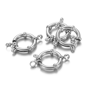 Vente en gros de fermoirs à ressort ronds en acier inoxydable plaqué or 18 ct pour la fabrication de bijoux - Product Image 4