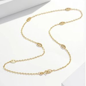 Xinfly Factory Wholesale Luxury 18K Solid Gold Piggy Nose Link Chain Fine Jewelry <b>Sets</b> for Women Women's Necklace <b>Bracelet</b> - Product Image 3