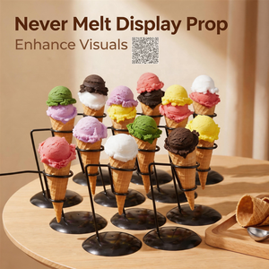 Modèle réaliste de cornet de crème glacée artificiel pour vitrine commerciale, installation artistique estivale, accessoire de conception de scène, style <span class=keywords><strong>intérieur</strong></span> - Product Image 1