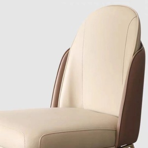 Chaise de salle à manger en cuir rembourrée moderne sur mesure pour chaise de restaurant d'hôtel dinant l'ensemble de 6 chaises - Product Image 3