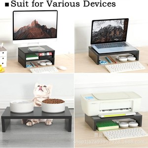 Minimalist <b>Desktop</b> Computer <b>Stand</b> Monitor Bracket Wooden Bamboo Laptop <b>Stand</b> Office Desk Organizer Stackable Separable - Product Image 3