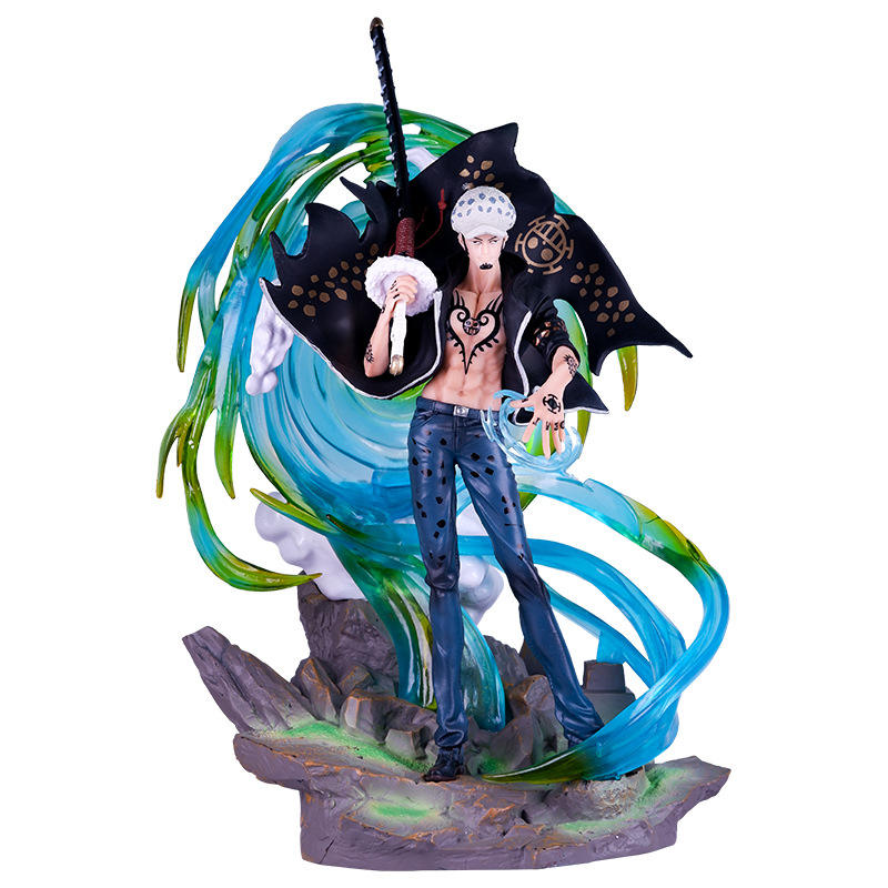 New Style Japanese Anime Figures One Pieces 41cm16''GK Trafalgar D Water Law with Light Pvc Action Figures for Gifts