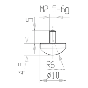 เคล็ดลับการวัดสำหรับเครื่องเปรียบเทียบ M2.5 6g R6 10 ความยาว 4.5 มม. - Product Image 1