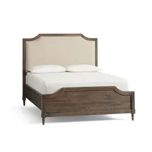 Furnitur kamar tidur keluaran baru desain antik memperkuat bingkai tempat tidur kayu tempat tidur ukuran Queen