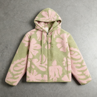 Vestes d'hiver pour hommes XJYD Hip Hop imperméables, respirantes, avec motif graphique personnalisé, imprimé jacquard, en polaire sherpa moelleuse à fleurs