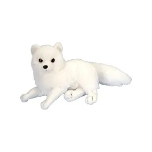 Factory customized simulation white fox doll arctic fox plush toy simulation animal model