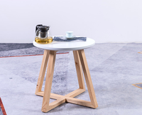 En gros Style Nordique Moderne Conçoit Blanc Petit Intérieur Salon Table Basse Ronde En Bois