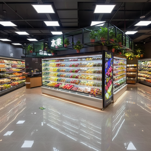 Коммерческий открытый холодильник-витрина Carrier 1.9 м с дистанционным управлением, индивидуальной настройкой, воздушным охлаждением, для молочных продуктов и овощей, цифровой - Product Image 2