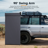 Tente de Douche Portable et Légère Highwin, Réglable à 90°, pour Camping, Auvent Latéral de Voiture, Tente de Toilette/Bain avec Bande LED Intégrée