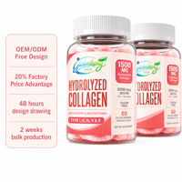 Gummies de collagène 1500mg, Gummies de collagène et biotine 5000mcg, Fabrication sous marque privée OEM ODM, Emballage personnalisé, Vente en gros