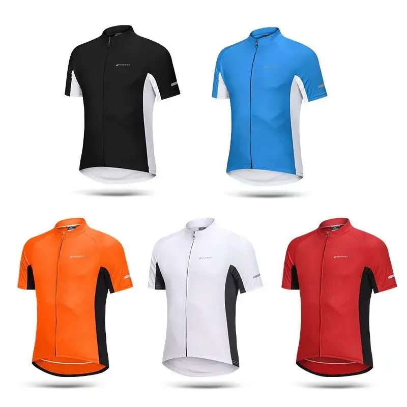Wholesale men cycling clothing breathable bike clothing short sleeve outdoor cycling top sport zipper cycling clothing shirt