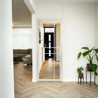 Porte intérieure en acier - Blanche - 6 panneaux - Verre clair - Design de luxe