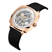 Montre-bracelet de luxe pour homme, squelette automatique mécanique, bracelet en nylon, étanche, montre-bracelet pour homme d'affaires