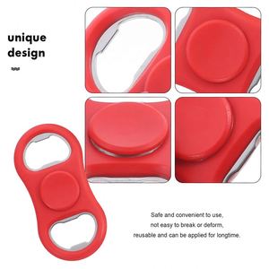 Ouvre-bouteille multifonction personnalisé en acier inoxydable à double tête, avec gyroscope anti-stress pour les doigts, idéal pour les fêtes et comme cadeau promotionnel - Product Image 2