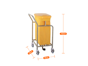 <span class=keywords><strong>Chariot</strong></span> à déchets médicaux <span class=keywords><strong>de</strong></span> 100 kg avec roues en acier inoxydable - <span class=keywords><strong>Chariot</strong></span> utilitaire pour linge <span class=keywords><strong>de</strong></span> clinique - Product Image 2