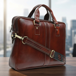 Sac de voyage décontracté en nylon B S International 2026 en cuir véritable vintage, imperméable, avec fermeture éclair, broderie, poignée et boucle personnalisables - Product Image 1