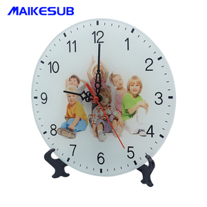 Rotondo forma di sublimazione spazi vuoti di vetro photo <span class=keywords><strong>frame</strong></span> accettare stampa logo personalizzato come per orologio - Product Image 2