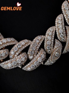 Collar de Diamantes con Baño de Oro de 18K, Estilo Hip Hop, Cadena Cubana para Hombre, Completamente Cubierta de Diamantes - Product Image 5