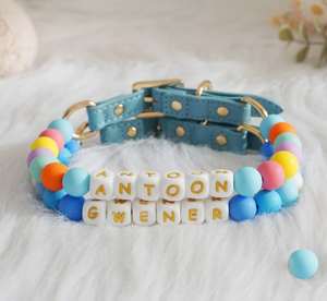 Collar de <span class=keywords><strong>Perro</strong></span> Personalizado con Nombre de Mascota, Ajustable, de Silicona con Cuentas, <span class=keywords><strong>Regalo</strong></span> para Amantes de Mascotas con Nombre en Piedra - Product Image 2