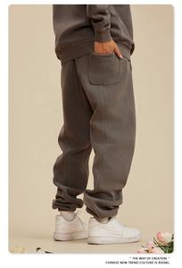 Logo personnalisé pour l'estampage à chaud en relief 3D pour pantalon oversize en molleton polyester/coton délavé pour homme, style streetwear - Product Image 5