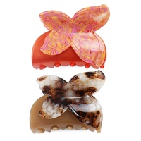 Pince à cheveux papillon en acétate pour femmes, barrette Double couche, accessoire de coiffure, pour printemps et été, 6.2cm de largeur