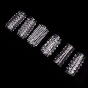 Auster Medical Devices Crystal Caterpillar Ensemble de 6 anneaux péniens en caoutchouc souple transparent pour retarder l'éjaculation - Product Image 3