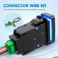 Interrupteur à bouton-poussoir 12V interrupteur marche/arrêt avec Kit de fil de connecteur 40x20mm remplacement pour voiture