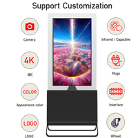 Afficheur numérique Android SDK de 43 pouces avec support au sol pour utilisation en centre commercial, lecture multimédia et lecteur publicitaire
