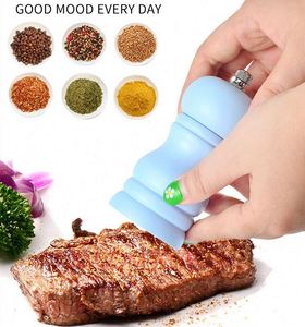 Household Ceramic Core Pepper <b>Bottle</b> <b>Shaker</b> Kit Wooden Mini Manual 2 in 1 pink Salt and Pepper Mill Spice Grinder Set - Product Image 4
