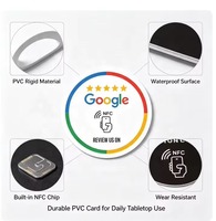 Autocollants NFC en acrylique 13,56 MHz avec puce 1K, étanches, avec code QR pour les avis Google, pour restaurants et hôtels, logo personnalisé, emballage en vrac OEM