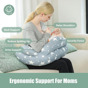 Adjustable Waist Strap Nursing <strong>Pillow</strong> Ergonomic <strong>Baby</strong> <strong>Feeding</strong> <strong>Pillows</strong> with Removable Washable Cotton Slipcover - Product Image 3