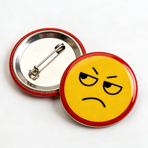 Vente directe usine : Badges bouton ronds en fer blanc avec motif visage souriant et logo personnalisé, pour cadeaux promotionnels de remerciement - Product Image 6