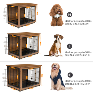 Modern Black Steel Wire Powder-Coated Pet Cage Rectangle Indoor Dog <b>Enclosure</b> Dual Lock Easy Cleaning Solid Design Large Box - Product Image 5