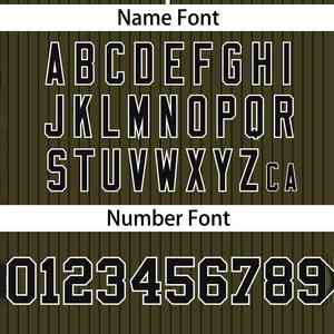 Camiseta de Softbol Personalizada con Rayas Negras y Verde Oliva, Auténtica, de Dos Botones - Product Image 3