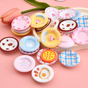 1:12 Miniatur Dekorasi Rumah Boneka Aksesori Peralatan Makan Miniatur Dapur Piring Resin Mini untuk Aksesori Rumah Boneka Bermain Peran - Product Image 1