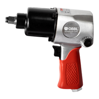Llave de Impacto Neumática de Doble Martillo OBBL 7302 de 1/2'', 660 Nm, Capacidad para Pernos M16, 1 Año de Garantía, Reparación de Automóviles, Extracción de Neumáticos
