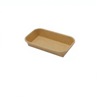 Contenants alimentaires jetables biodégradables en papier avec couvercles transparents, boîtes à emporter en kraft brun pour nouilles, usage rectangulaire pour restaurants