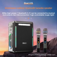 Haut-parleur karaoké Bluetooth extérieur haute puissance 400W tout-en-un portable avec subwoofer à basses profondes et microphone pour les activités festives