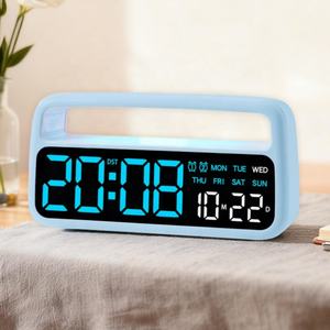 Horloge numérique de table 3D électronique à commande LED, série chambre d'hôtel portable, avec alarme et lumière d'ambiance, fabriquée <span class=keywords><strong>en</strong></span> Chine - Product Image 1