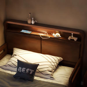 Letto <span class=keywords><strong>per</strong></span> bambini in legno massiccio Guardrail 1.2 m letto singolo da ragazzo e 1.5 m letto da ragazza <span class=keywords><strong>per</strong></span> piccoli appartamenti <span class=keywords><strong>per</strong></span> soggiorno - Product Image 2