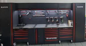 Lefeifan Máy Trạm bàn làm việc với 7 ngăn kéo công cụ tủ <span class=keywords><strong>6</strong></span> ngăn kéo Di chuyển xe đẩy điện trống Thùng rác tường treo tủ - Product Image 6